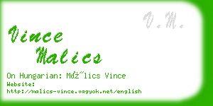 vince malics business card